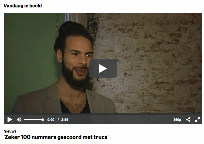 Goochelaar Kariem Ahmed in de Telegraaf