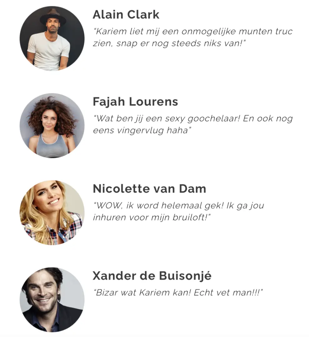 Reacties van Alain Clark, Fajah Lourens, Nicolette van Dam en Xander de Buisonjé